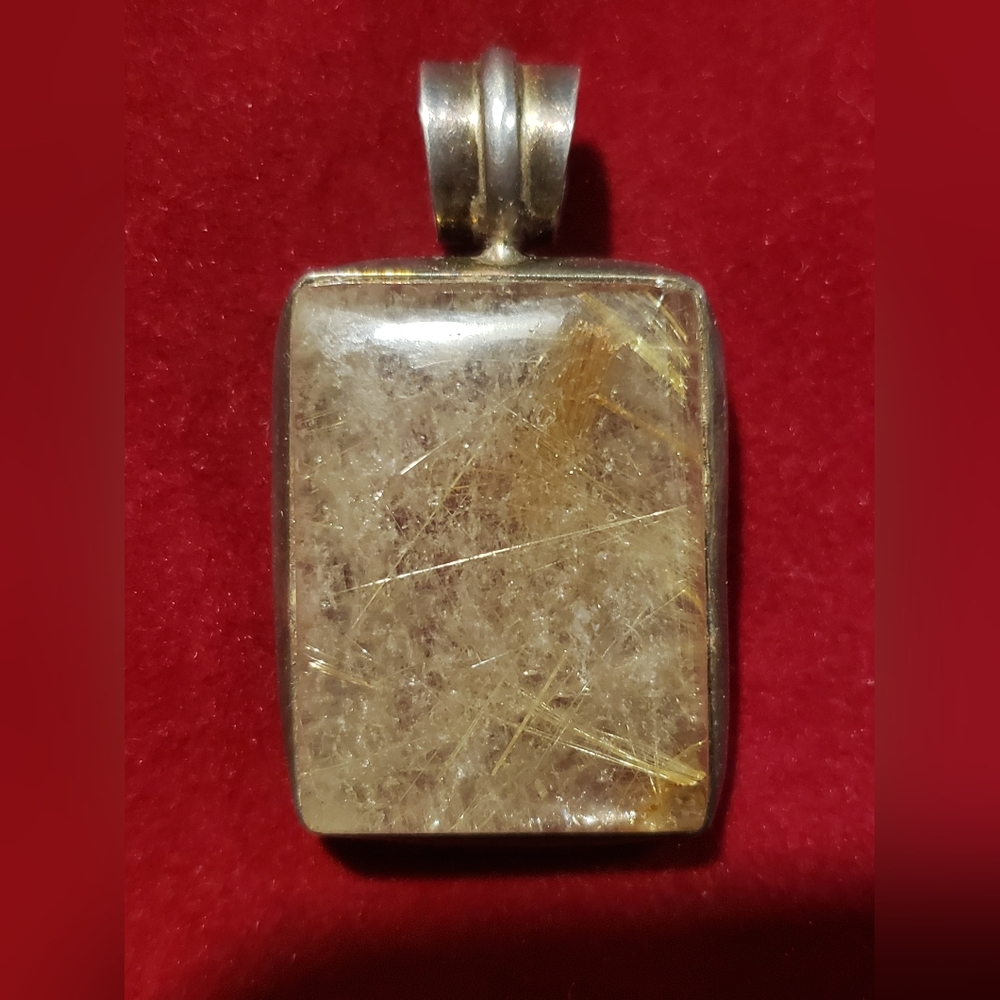 925 rutilated quartz pendant